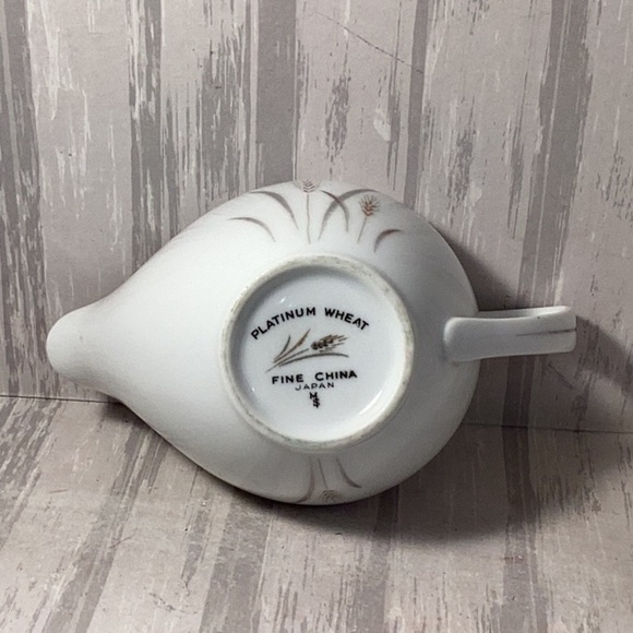 Platinum Wheat Fine China Vintage 3 Piece Set Gravy Boat Creamer & Fruit Bowl - Picture 11 of 11